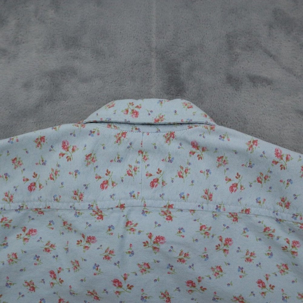 Ralph Lauren Sport Shirt Mens M Blue Floral Button Up Half Sleeve Collared Top - Picture 11 of 16